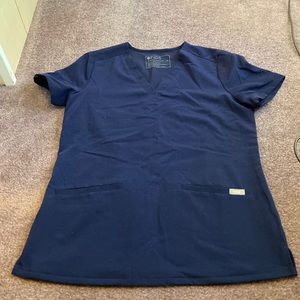 FIGS Navy Technical Collection Scrub Set 2 Pocket Top Jogger Bottoms